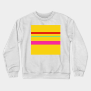 A great harmony of Red (Pigment), Barbie Pink, Metallic Yellow and Bright Light Blue stripes. Crewneck Sweatshirt
